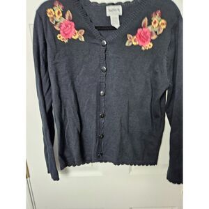 BonWorth Size Petite Small Black Cardigan
